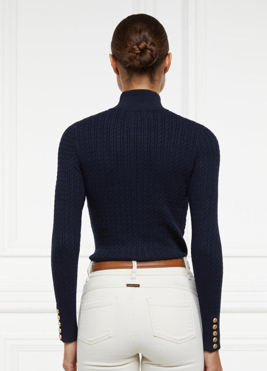 Holland Cooper Ava Quarter Zip Knit - Ink Navy
