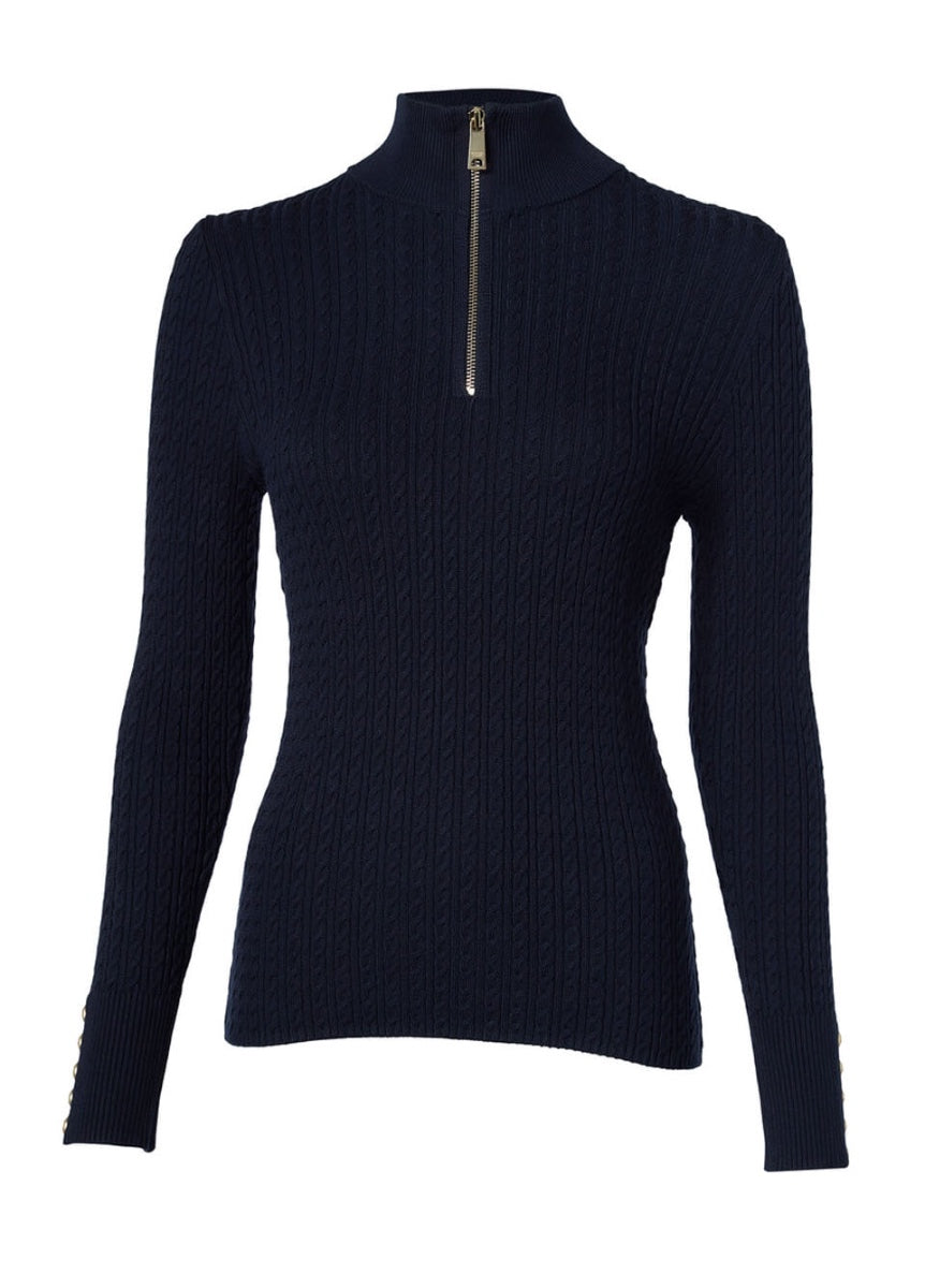 Holland Cooper Ava Quarter Zip Knit - Ink Navy