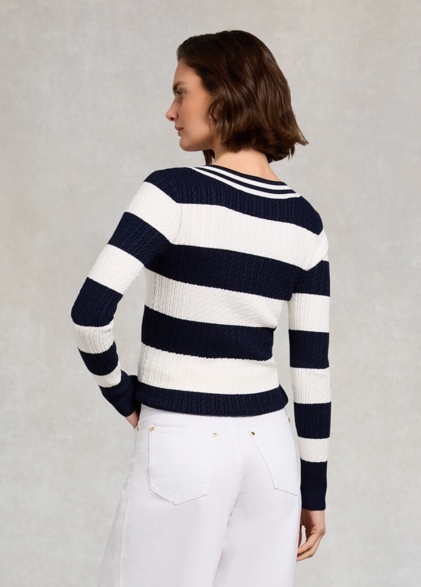 Holland Cooper Badminton Knit - Ink Navy Stripe