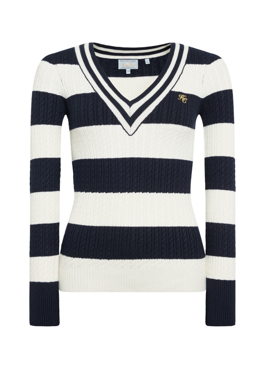 Holland Cooper Badminton Knit - Ink Navy Stripe