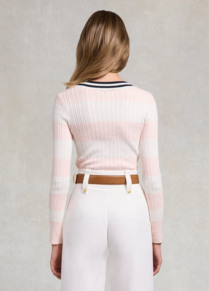 Holland Cooper Badminton Knit - Blush Natural Stripe