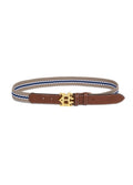 Holland Cooper Elasticated Cord Belt - Stone Navy Ecru