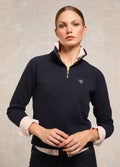 Holland Cooper Burford Quarter Zip Neck Sweat - Ink Navy