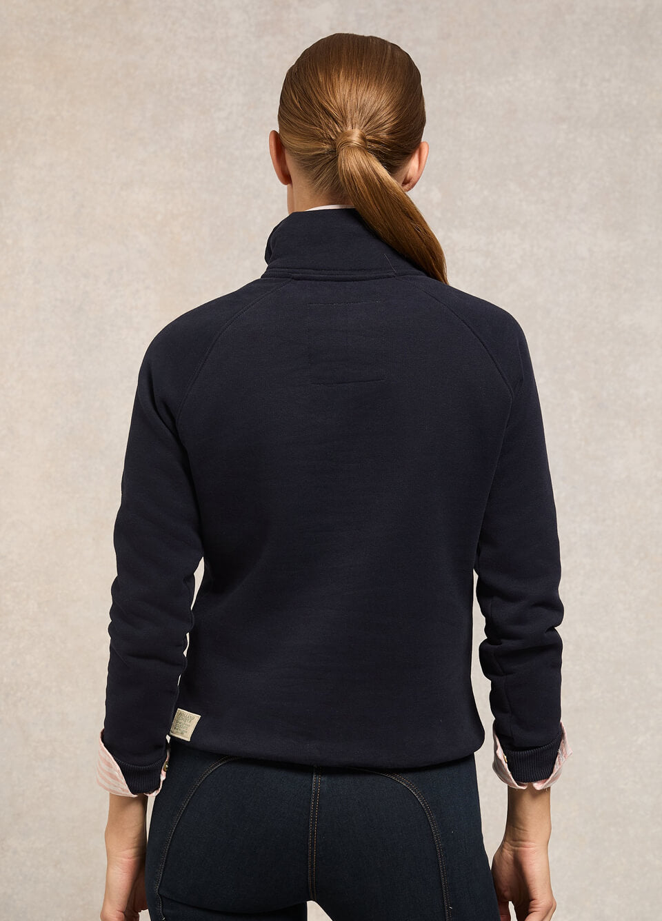 Holland Cooper Burford Quarter Zip Neck Sweat - Ink Navy