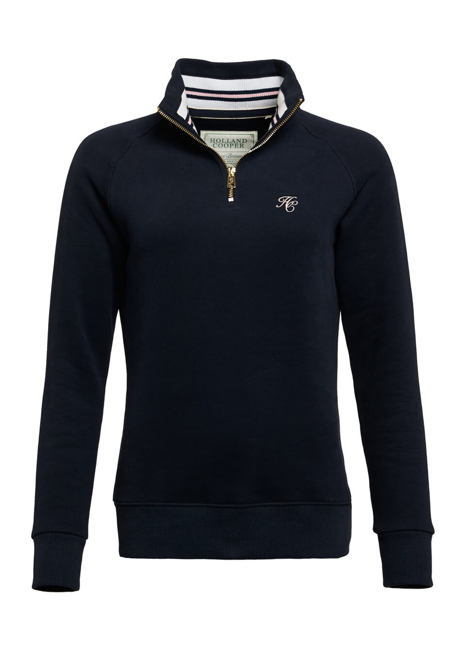 Holland Cooper Burford Quarter Zip Neck Sweat - Ink Navy