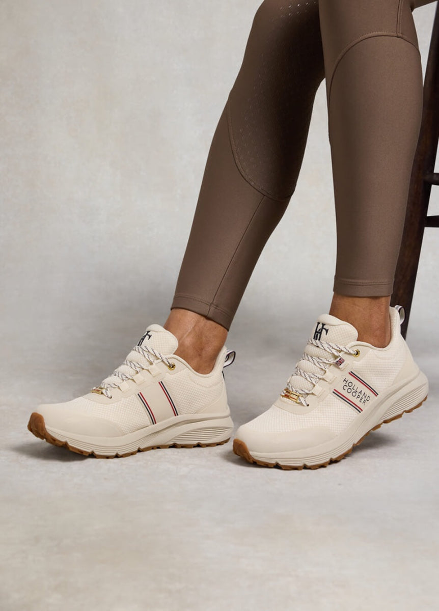 Holland Cooper Burghley Waterproof Trainer - Ecru