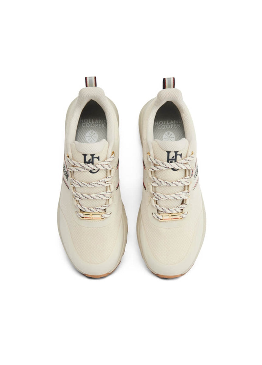 Holland Cooper Burghley Waterproof Trainer - Ecru