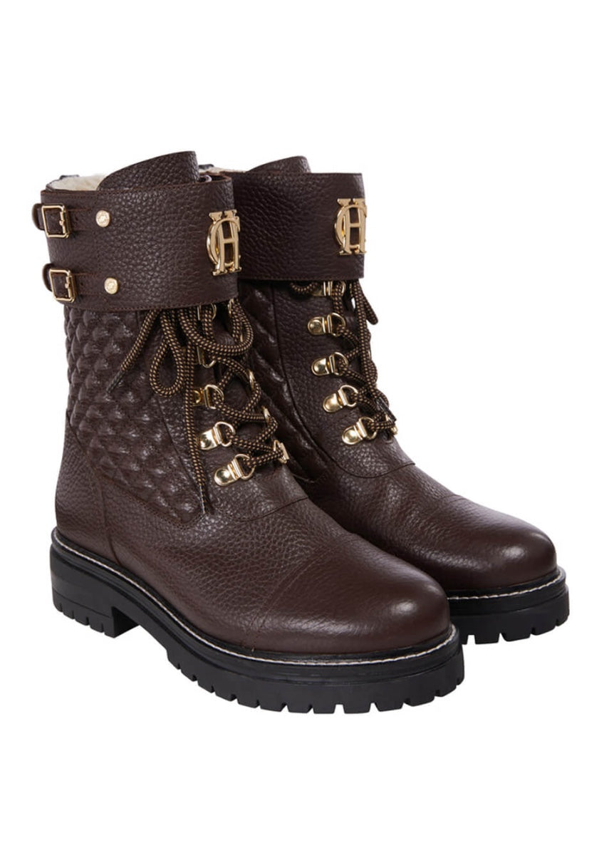 Holland Cooper Camden Biker Boot - Chocolate