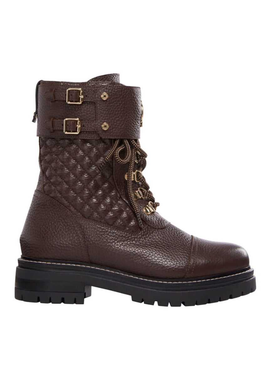 Holland Cooper Camden Biker Boot - Chocolate