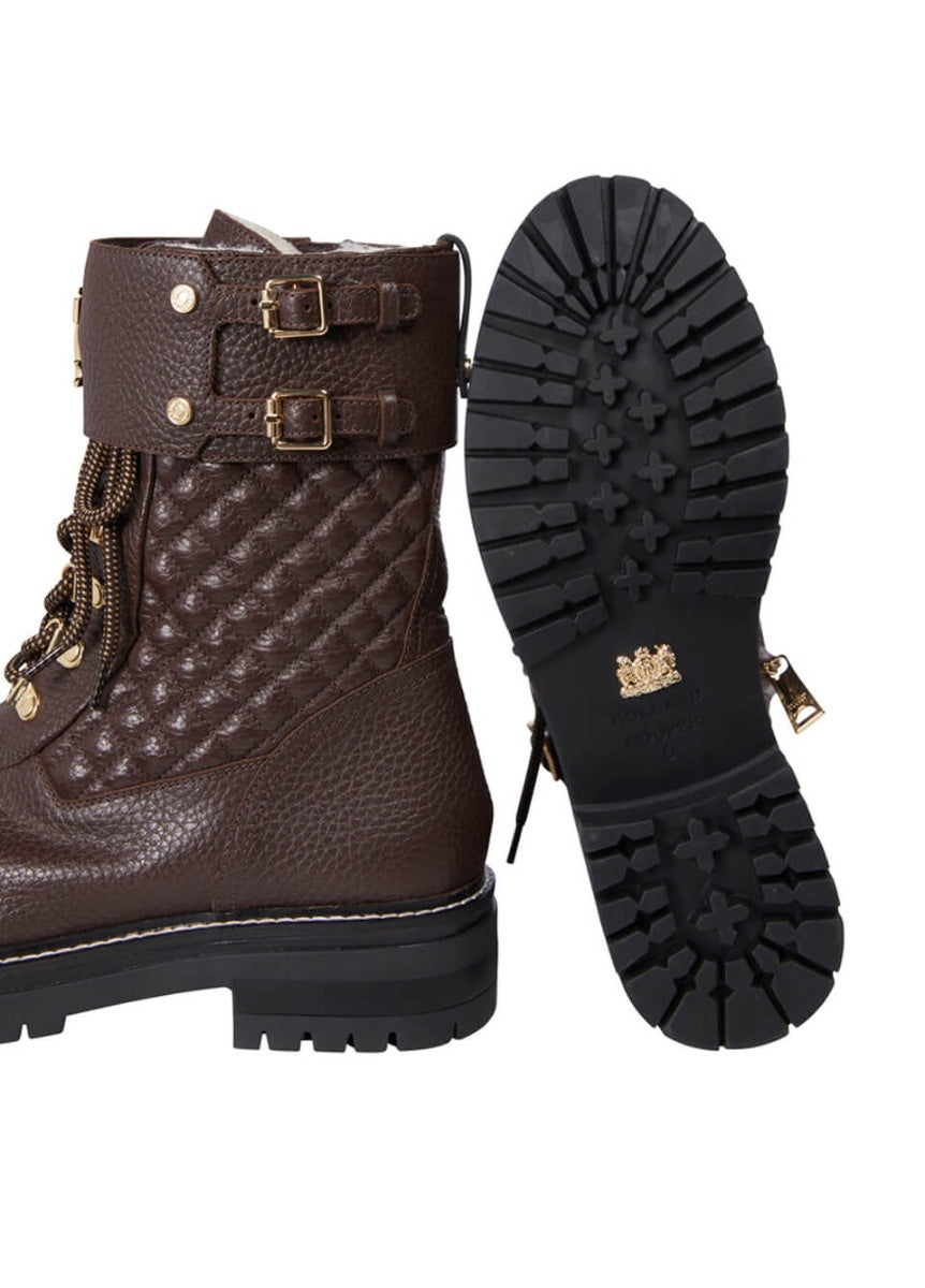 Holland Cooper Camden Biker Boot - Chocolate