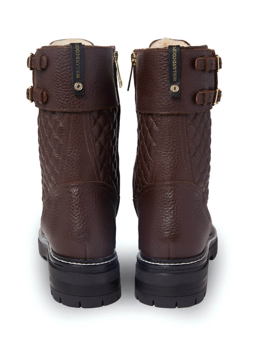 Holland Cooper Camden Biker Boot - Chocolate
