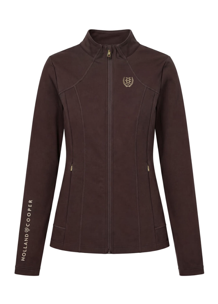 Holland Cooper Chiltern Zip Training Top - Chocolate