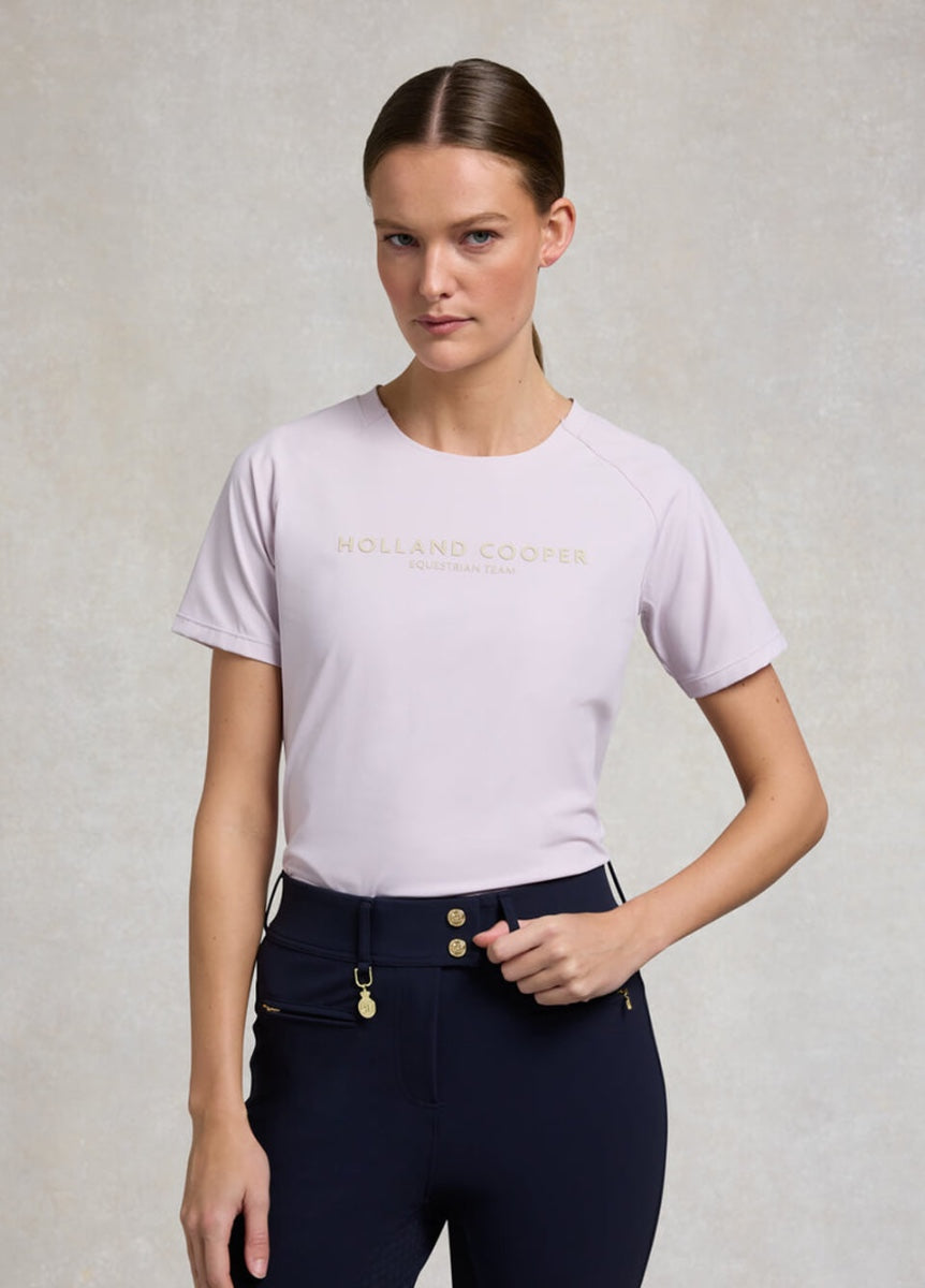 Holland Cooper Chiltern Crew Neck Tee - Dawn Pink