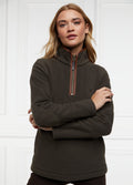 Holland Cooper Country Fleece 1/2 Zip - Khaki