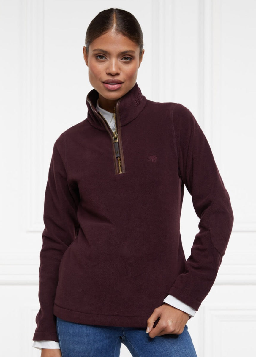 Holland Cooper Country Fleece 1/2 Zip - Mulberry