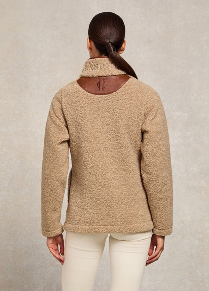 Holland Cooper Country Fleece Quarter Zip - Natural Borg