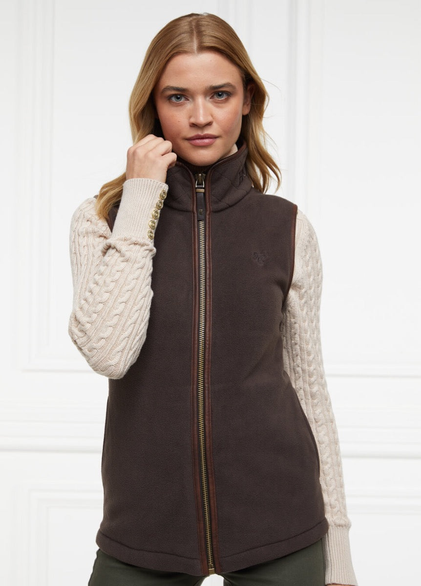 Holland Cooper Country Fleece Gilet - Chocolate