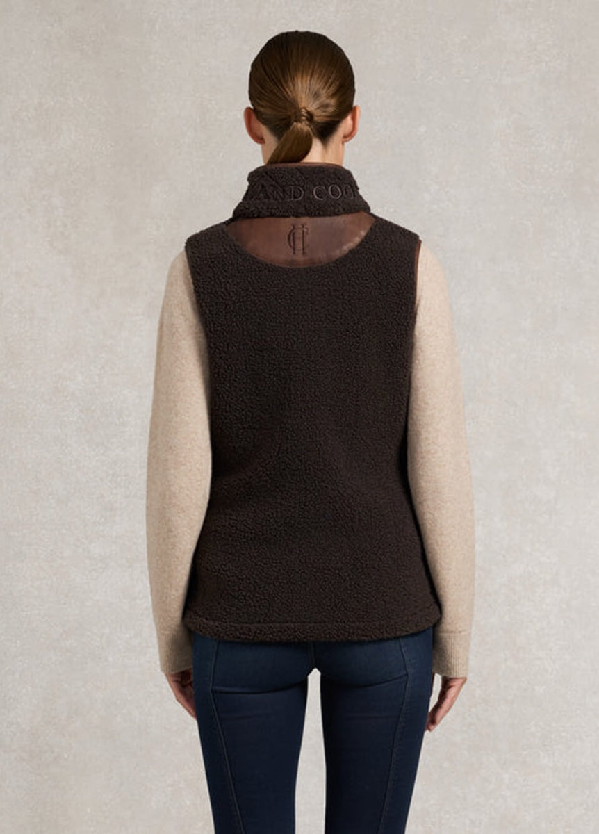 Holland Cooper Country Fleece Gilet - Chocolate Borg