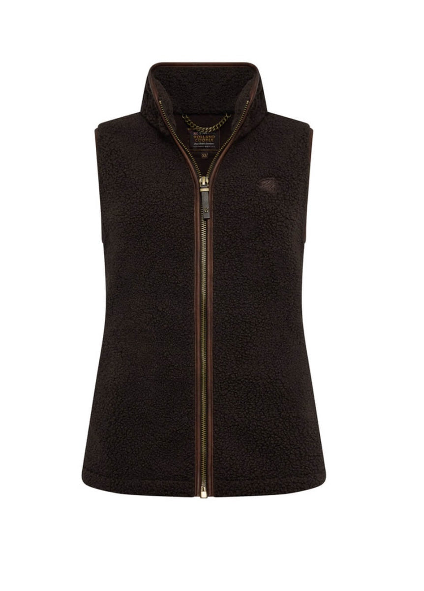 Holland Cooper Country Fleece Gilet - Chocolate Borg