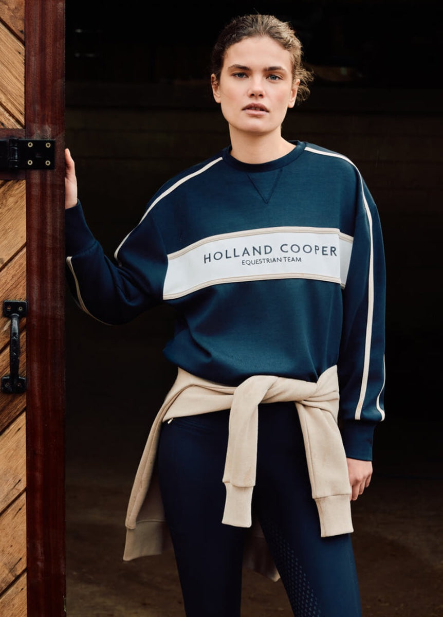 Holland Cooper Equestrian Crew Neck Sweat - Ink Navy