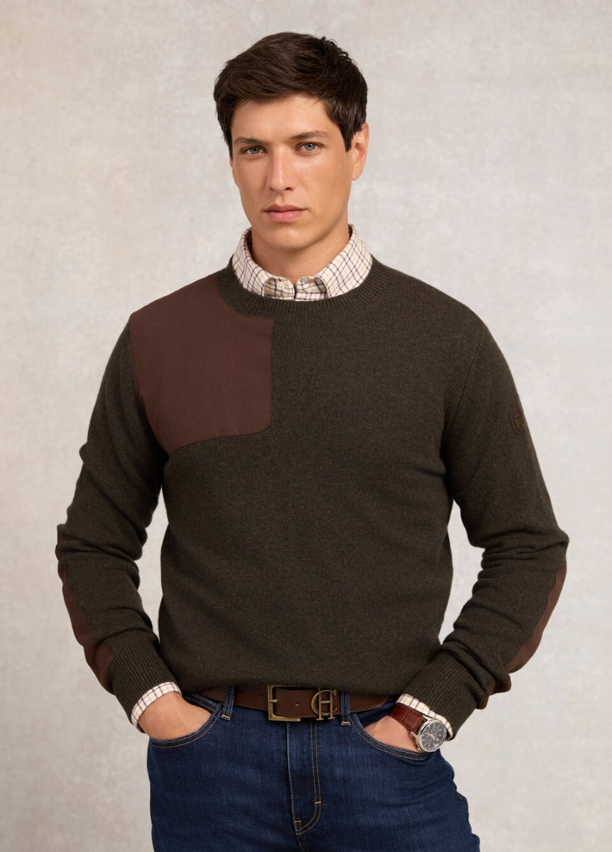 Holland Cooper Men's Country Crew Neck Knit - Moss