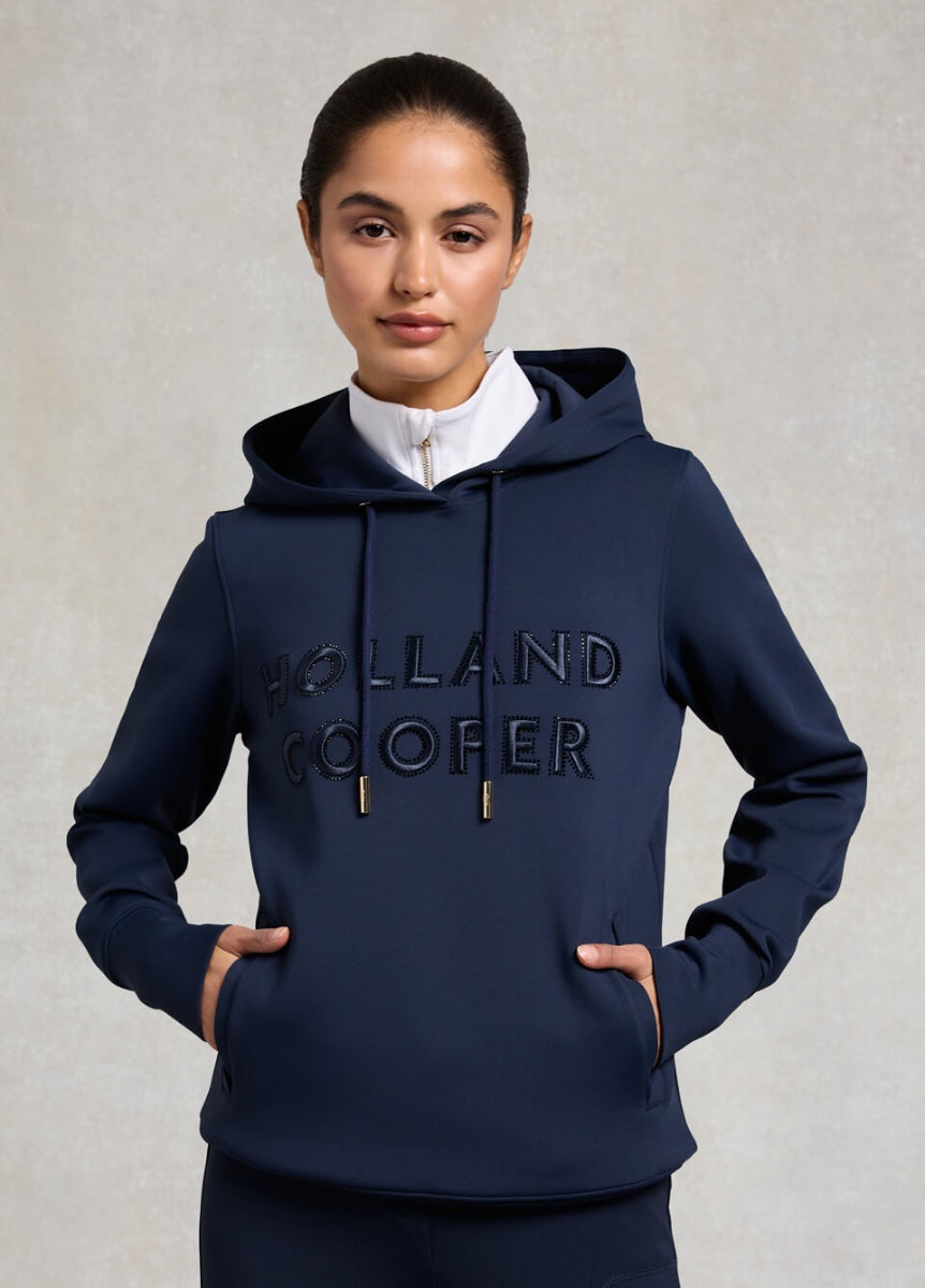 Holland Cooper Crystal Hoodie - Ink Navy