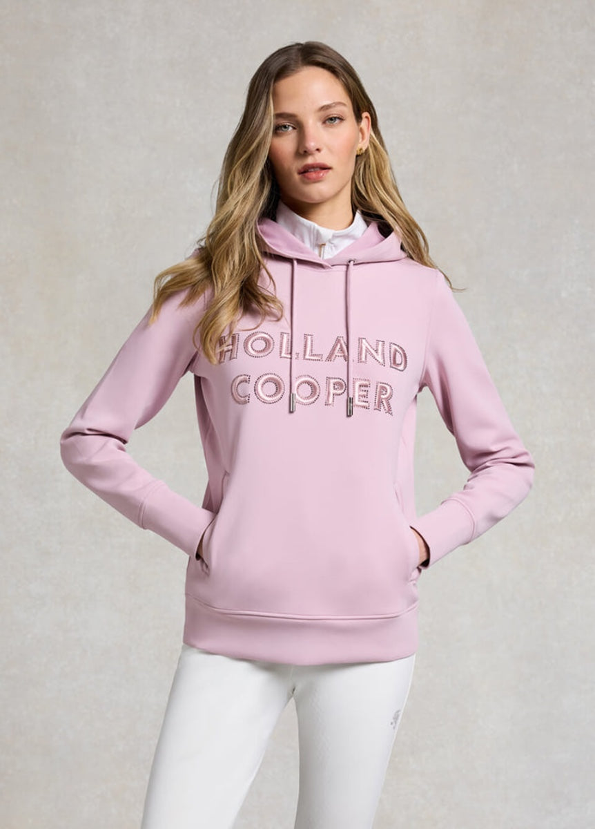 Holland Cooper Crystal Hoodie - Dawn Pink