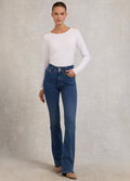 Holland Cooper High Rise Flared Jean - Denim