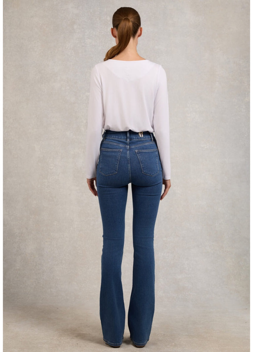 Holland Cooper High Rise Flared Jean - Denim