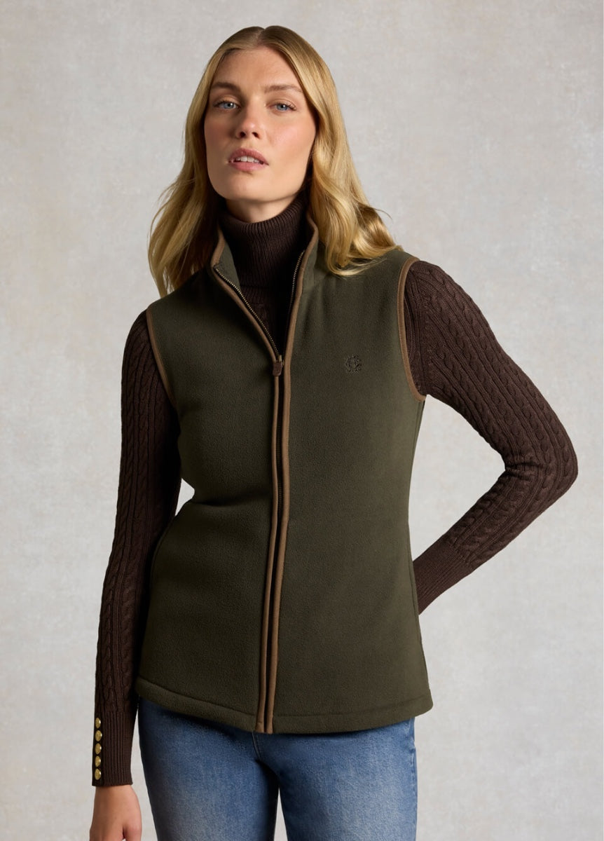 Holland Cooper Country Fleece Gilet - Khaki Canvas