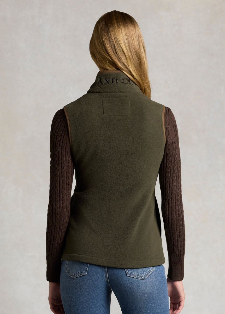 Holland Cooper Country Fleece Gilet - Khaki Canvas