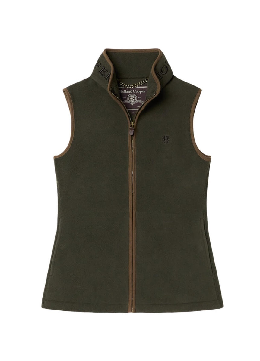 Holland Cooper Country Fleece Gilet - Khaki Canvas