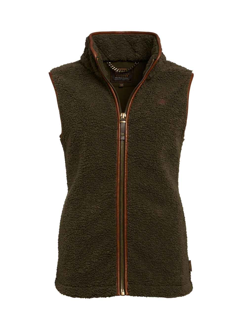 Holland Cooper Country Fleece Gilet - Khaki Borg
