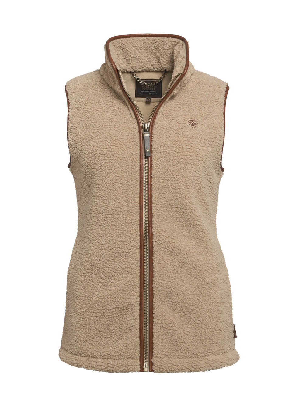 Holland Cooper Country Fleece Gilet - Natural Borg