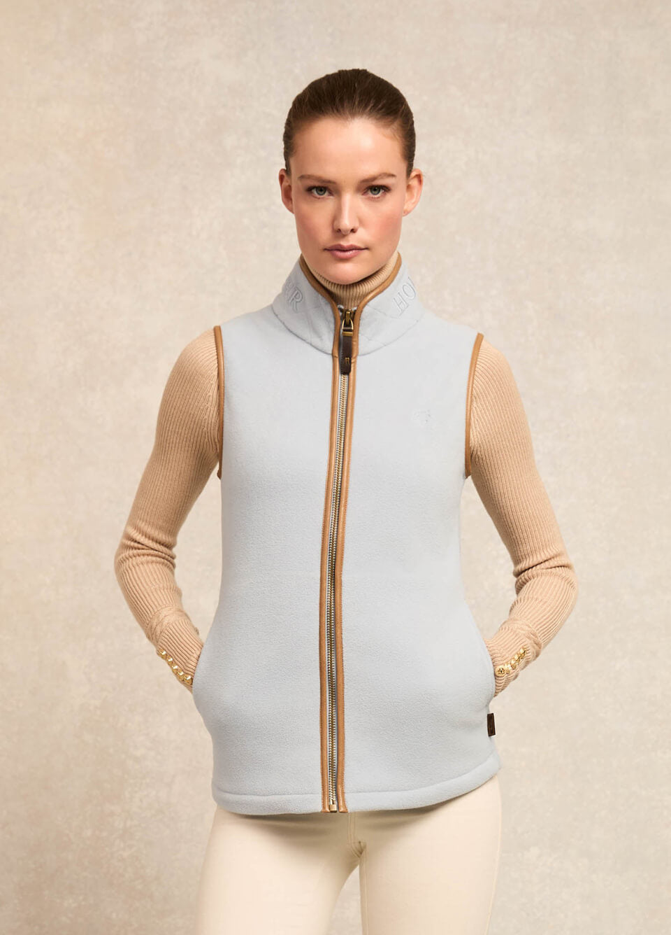 Holland Cooper Country Fleece Gilet - Pale Blue