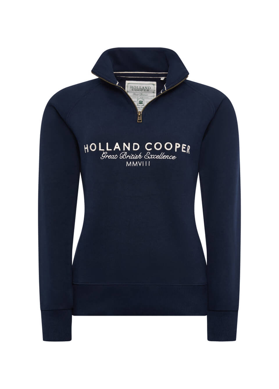 Holland Cooper Sporting Goods Zip Henley - Ink Navy