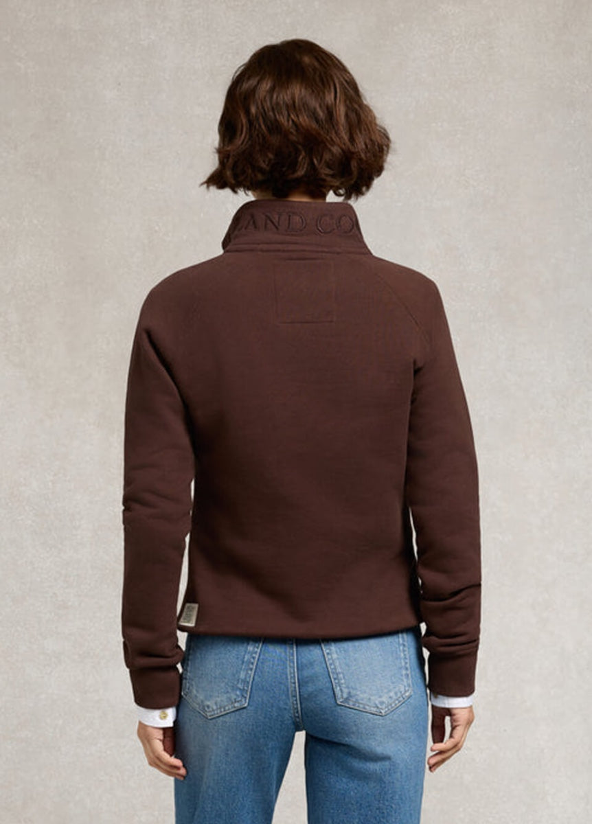 Holland Cooper Sporting Zip Henley - Walnut