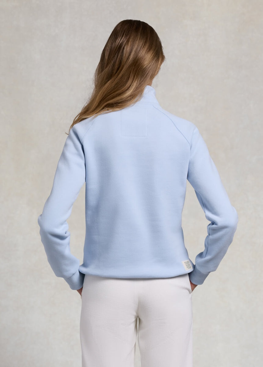 Holland Cooper Sporting Heritage Zip Henley - Pale Blue