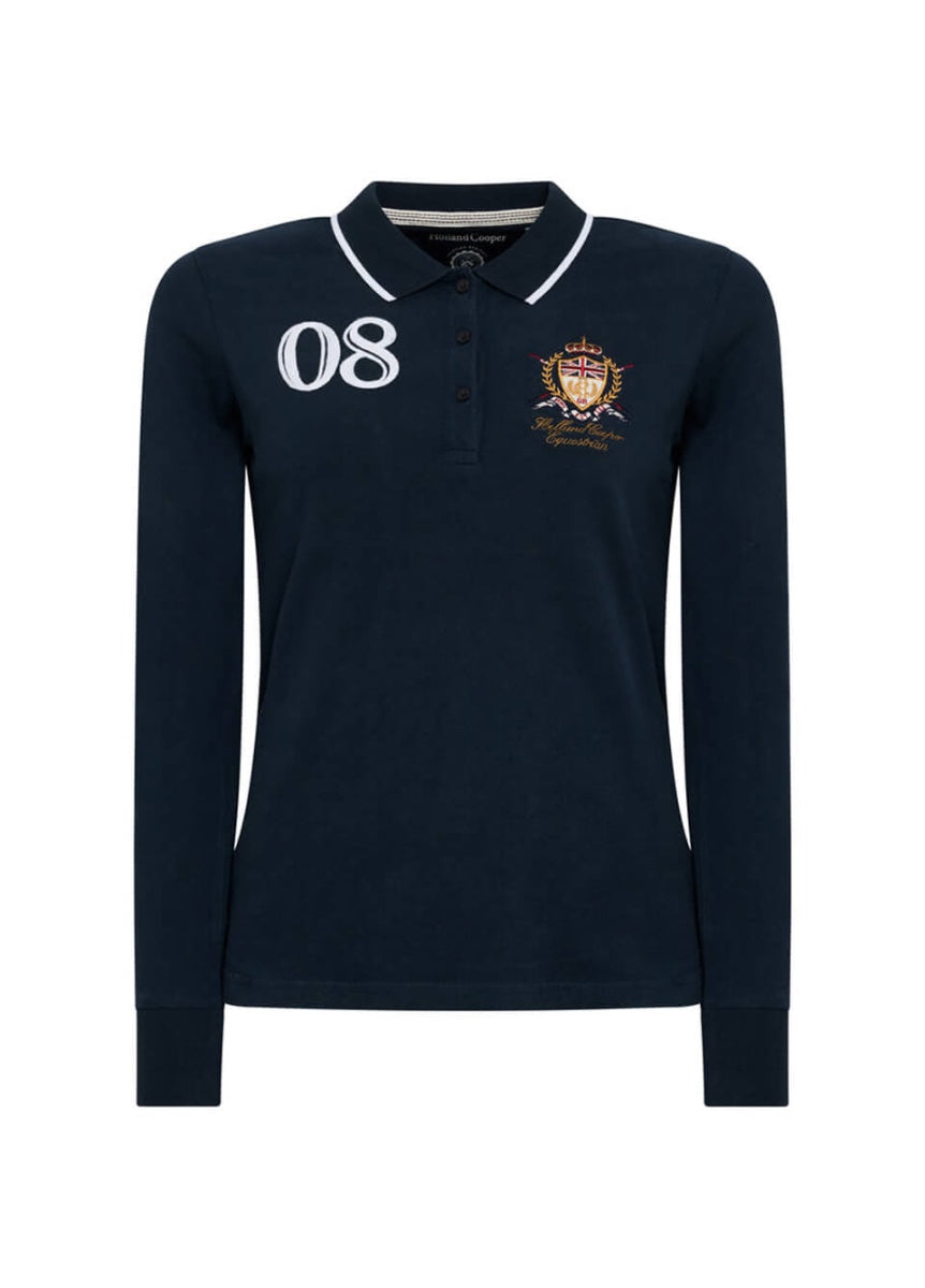 Holland Cooper Heritage Long Sleeve Polo Shirt - Ink Navy