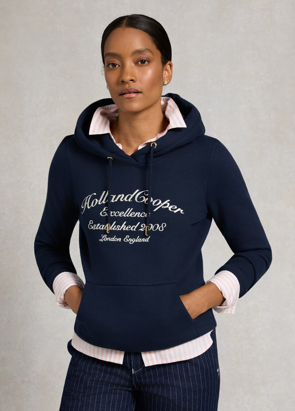 Holland Cooper Ivy League Hoodie - Ink Navy