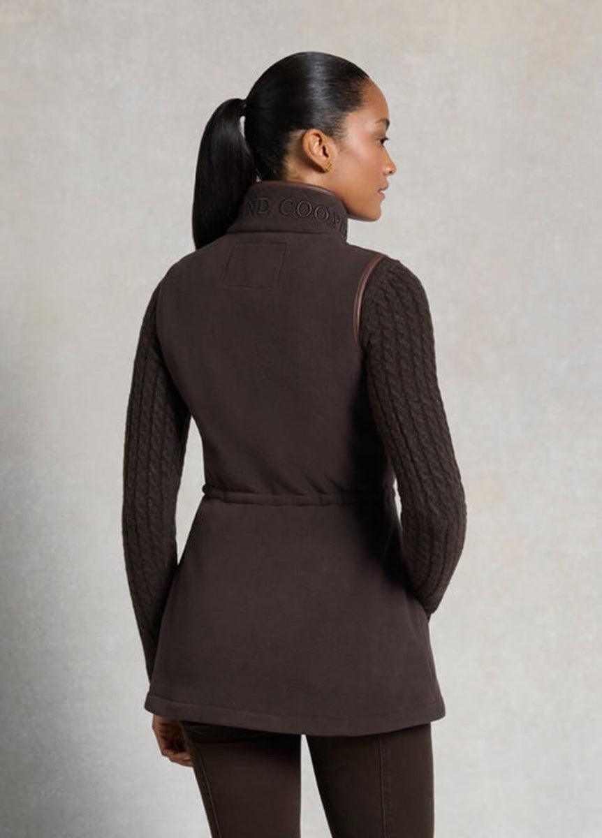 Holland Cooper Country Longline Fleece Gilet - Chocolate