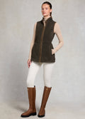 Holland Cooper Country Longline Fleece Gilet - Khaki
