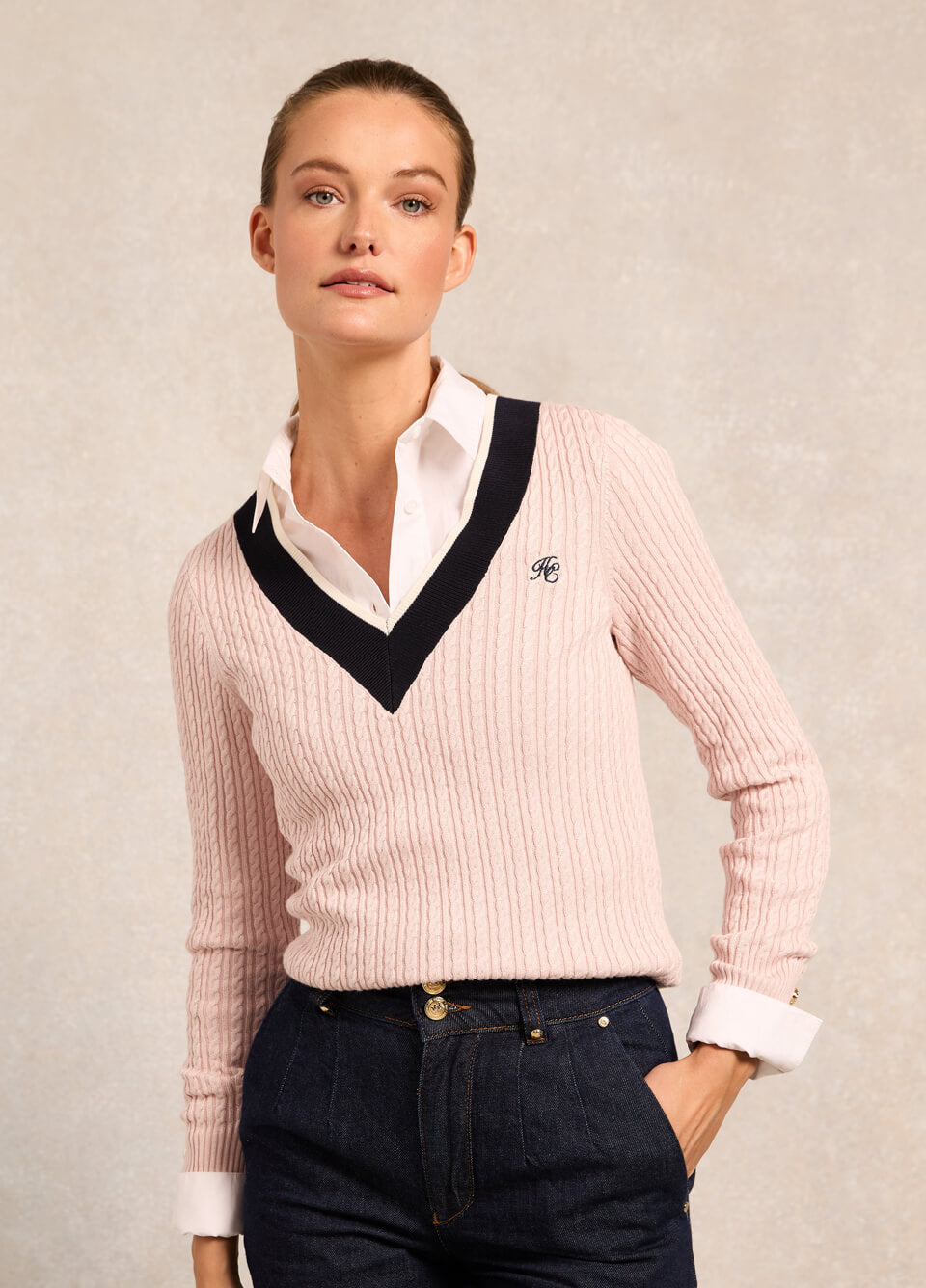 Holland Cooper Lucy Knit - Soft Pink