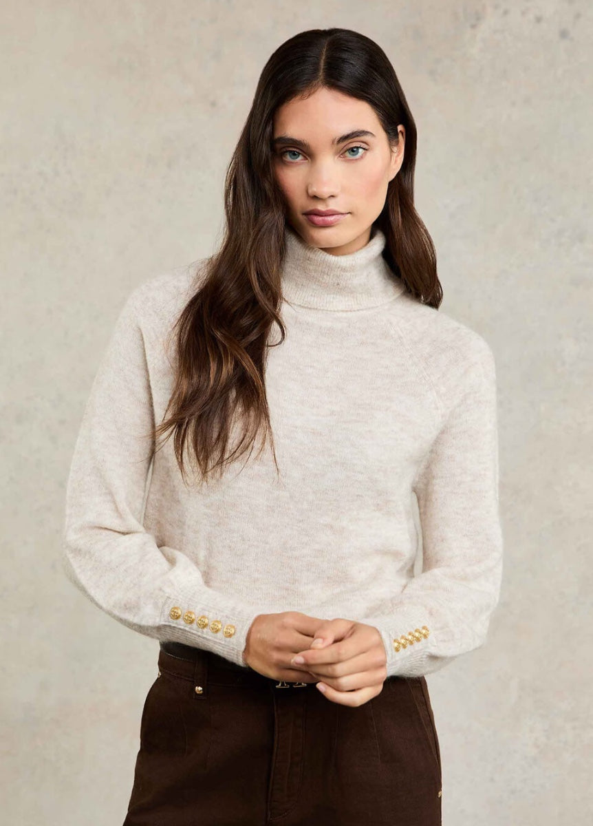 Holland Cooper Maisie Roll Neck Knit - Barley