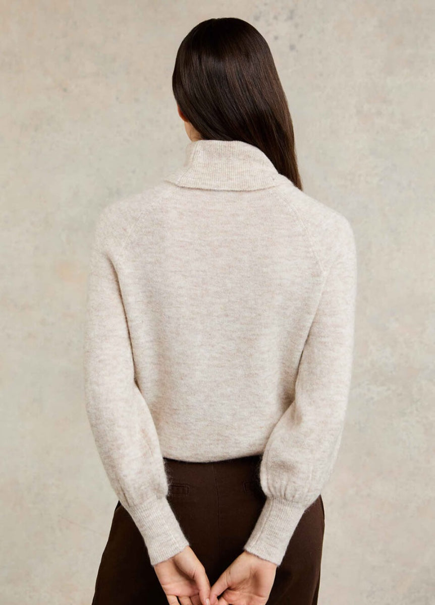 Holland Cooper Maisie Roll Neck Knit - Barley
