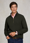 Holland Cooper Men's Quarter Zip Sweat - Racing Green