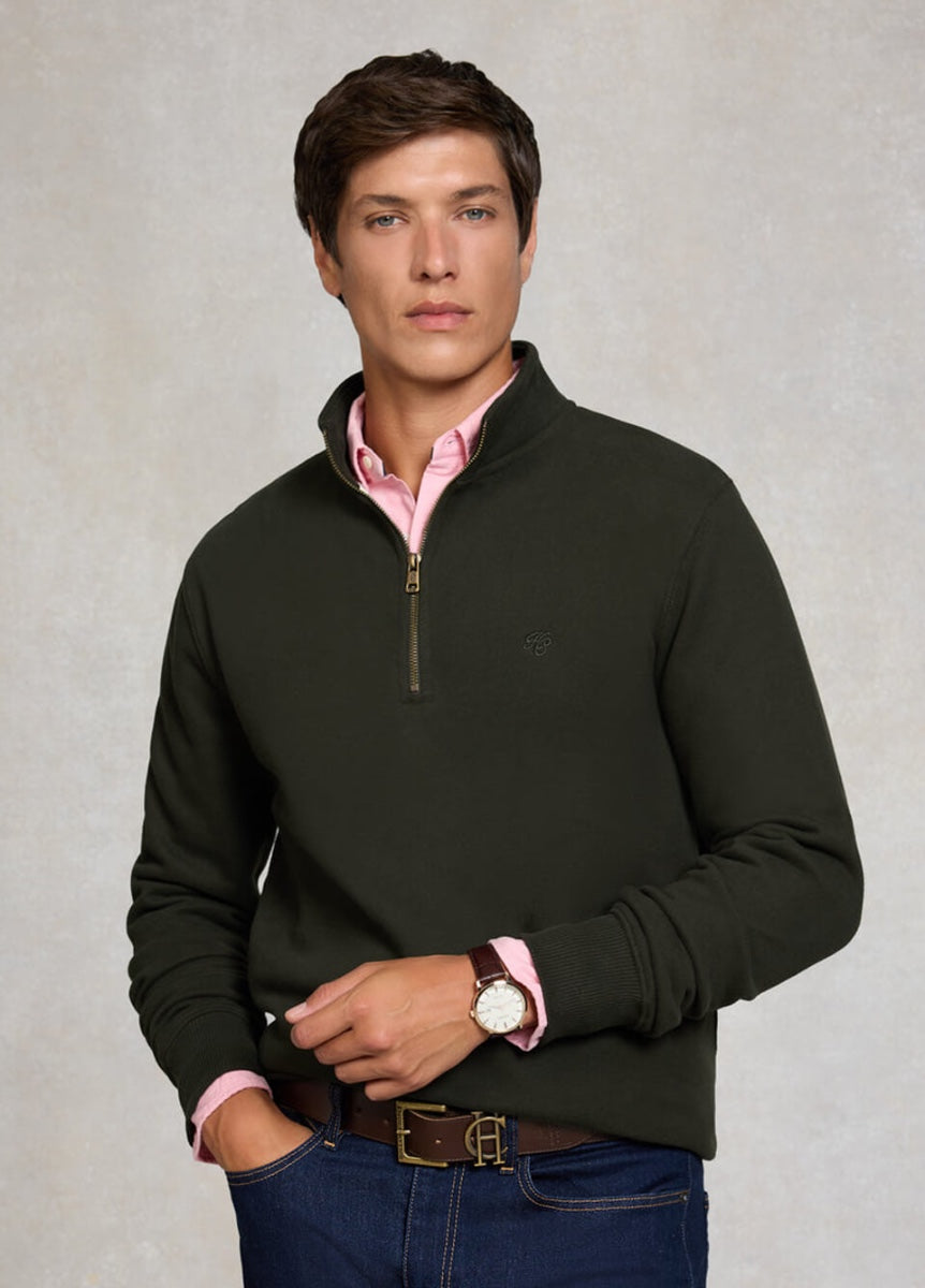 Holland Cooper Men's Quarter Zip Sweat - Racing Green