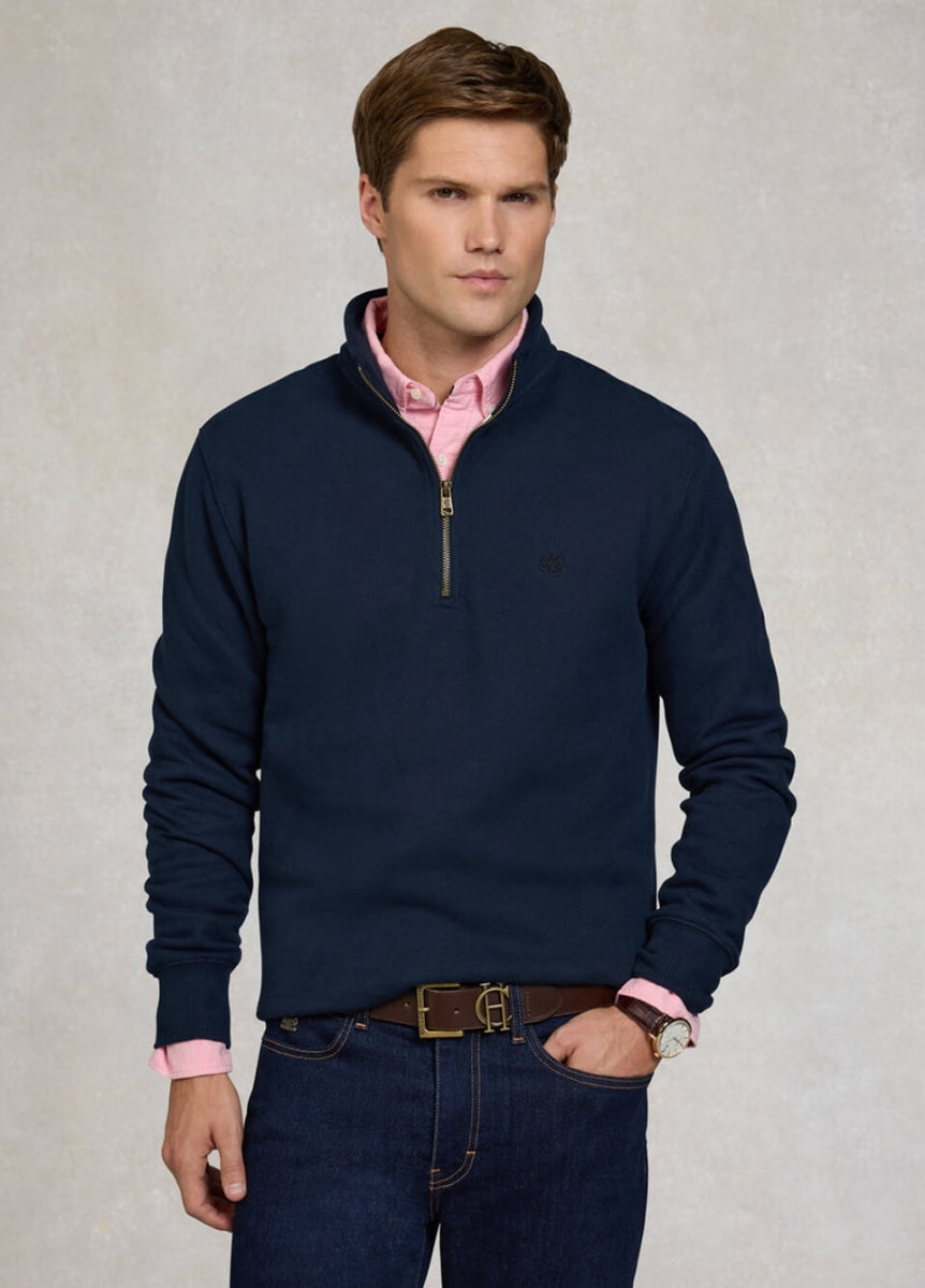 Holland Cooper Men's Quarter Zip Sweat - Ink Navy