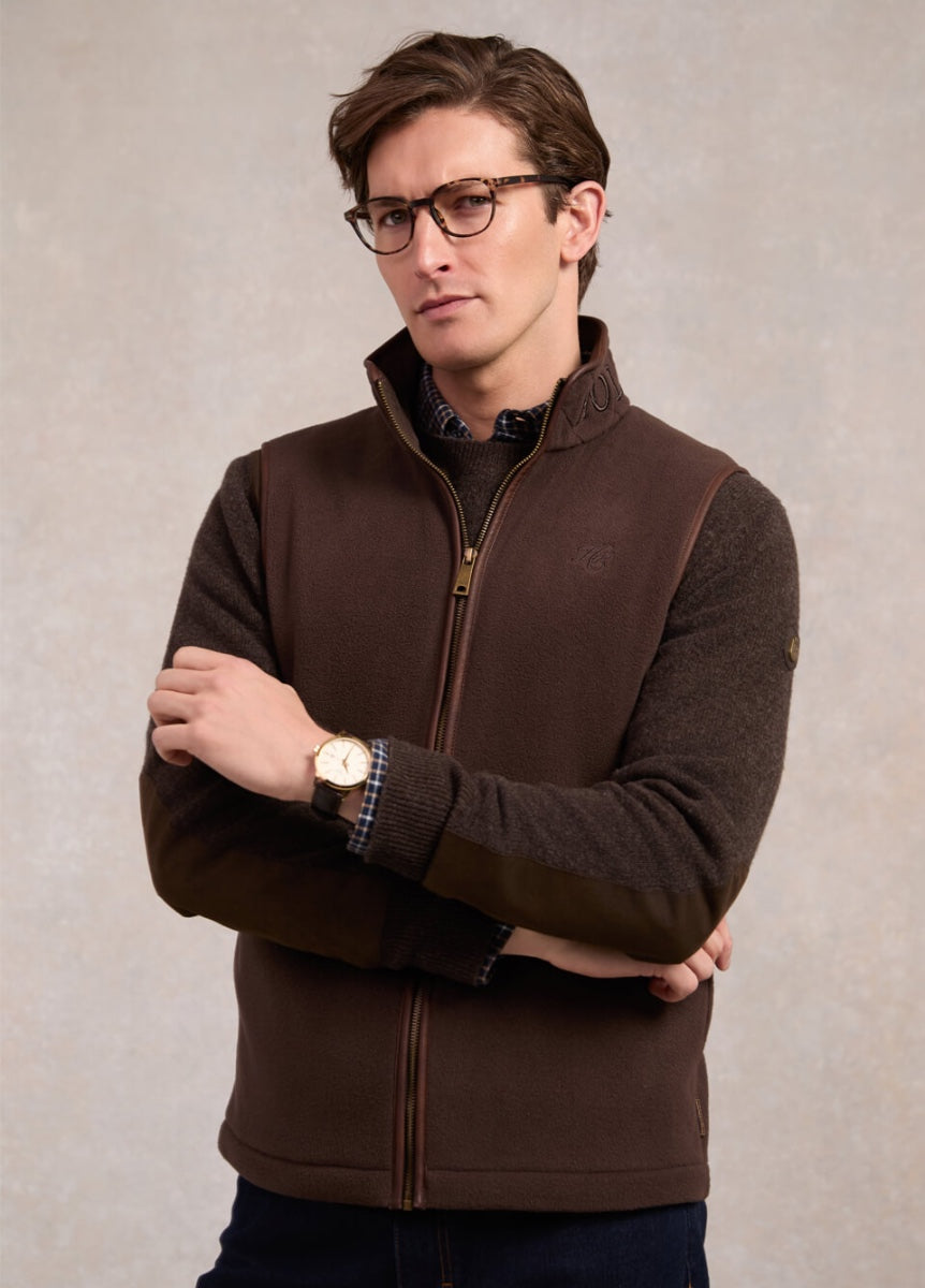 Holland Cooper Men's Country Fleece Gilet - Chocolate