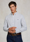 Holland Cooper Men's Classic Woven Button Down Shirt - Cheltenham Check Blue
